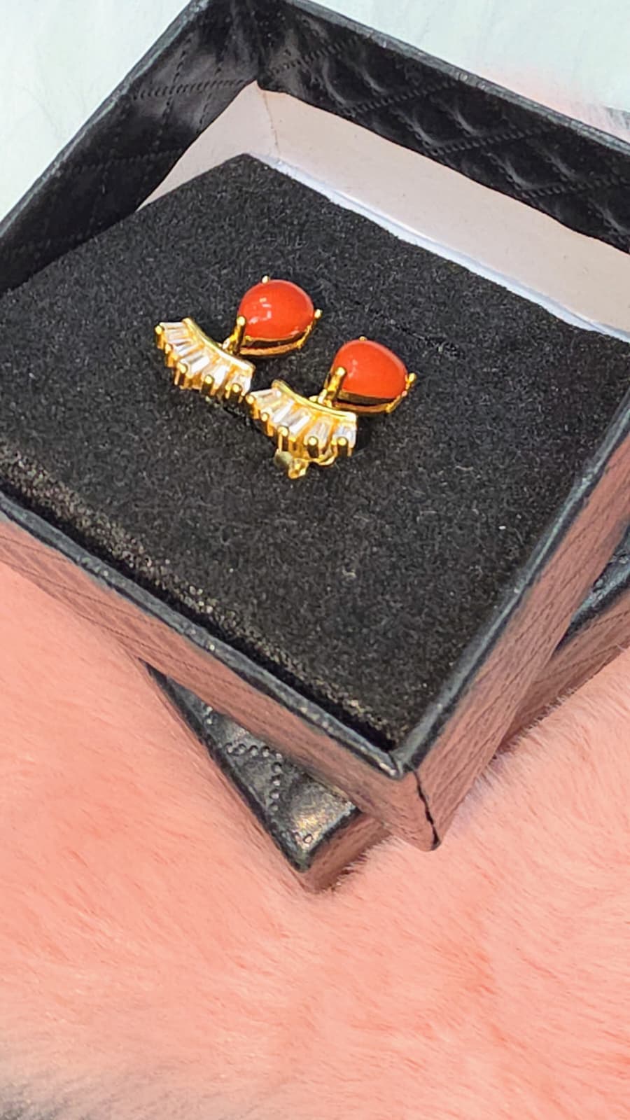 Natural Coral Teardrop Drop Earrings — Sterling Silver | Kumara Shines