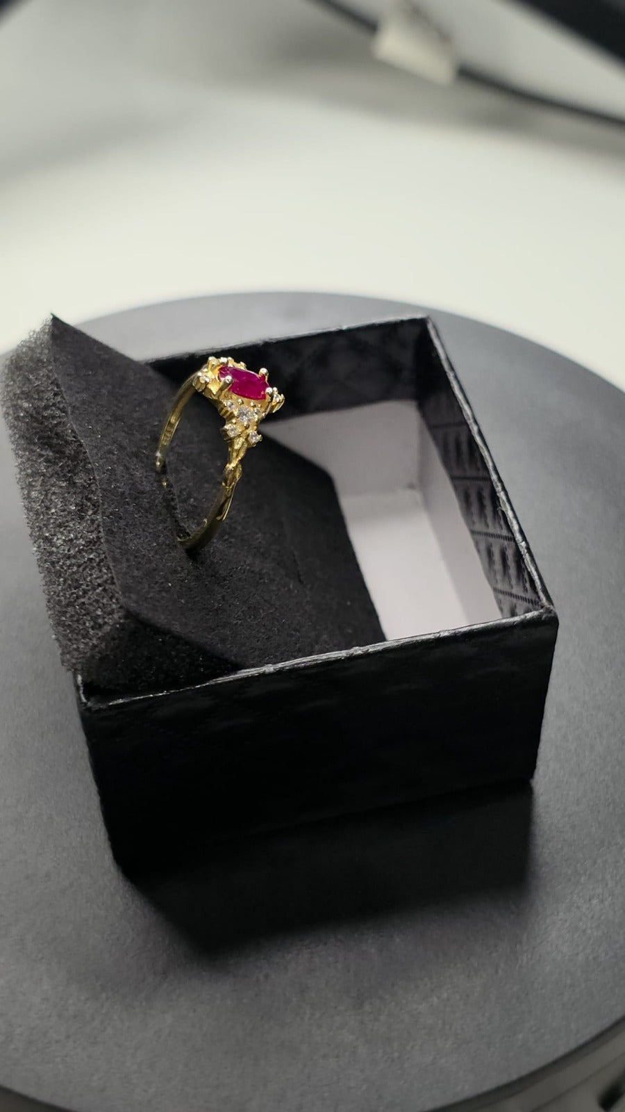 Natural Ruby Ring with Gold-Coated Setting — 925 Sterling Silver | Kumara Shines