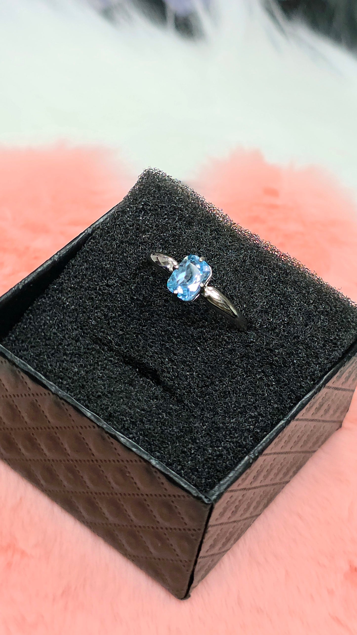 Natural Swiss Topaz Solitaire Adjustable Ring — Sterling Silver | Kumara Shines