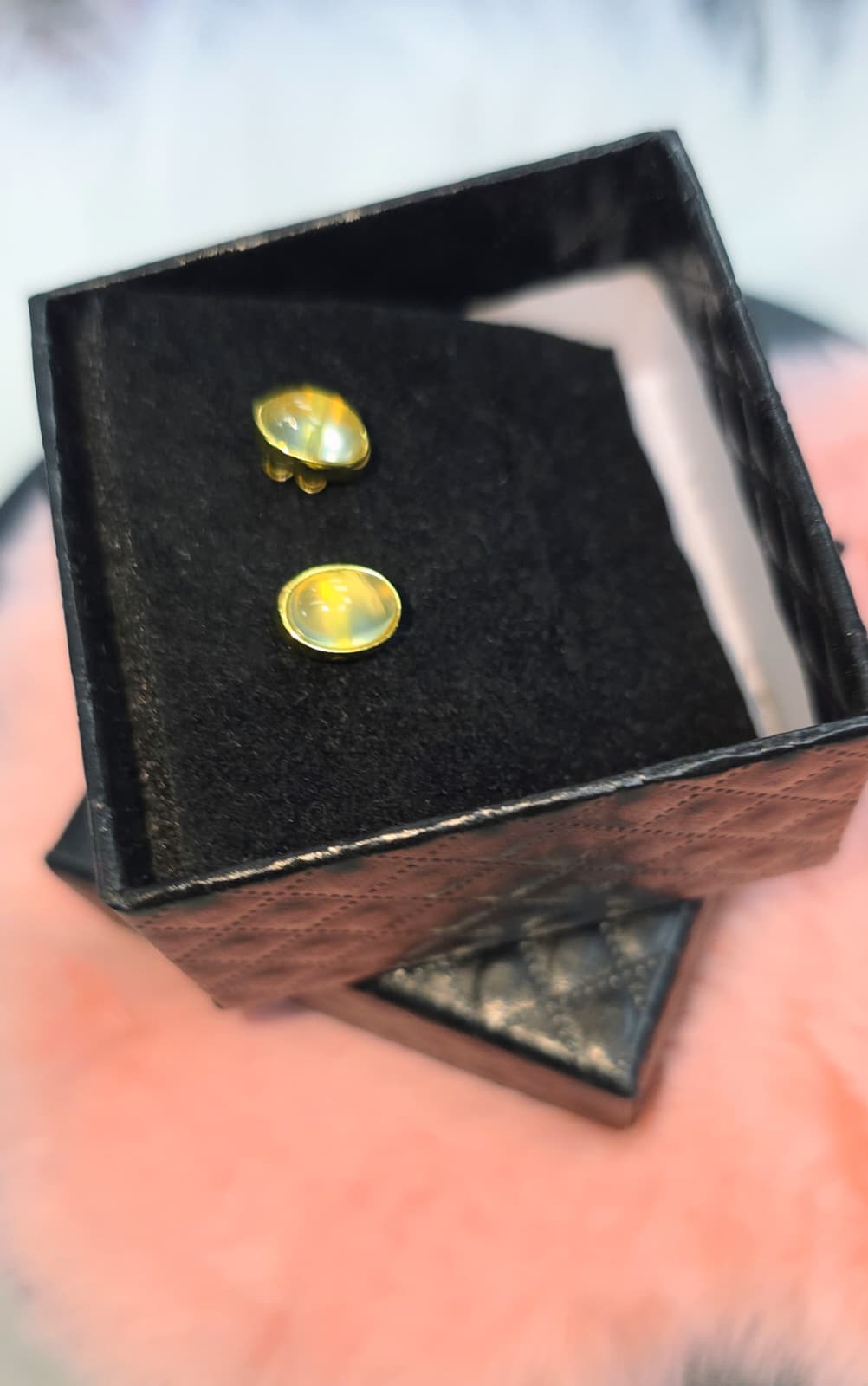 Oval Natural Prehnite Stud Earrings — Sterling Silver | Kumara Shines