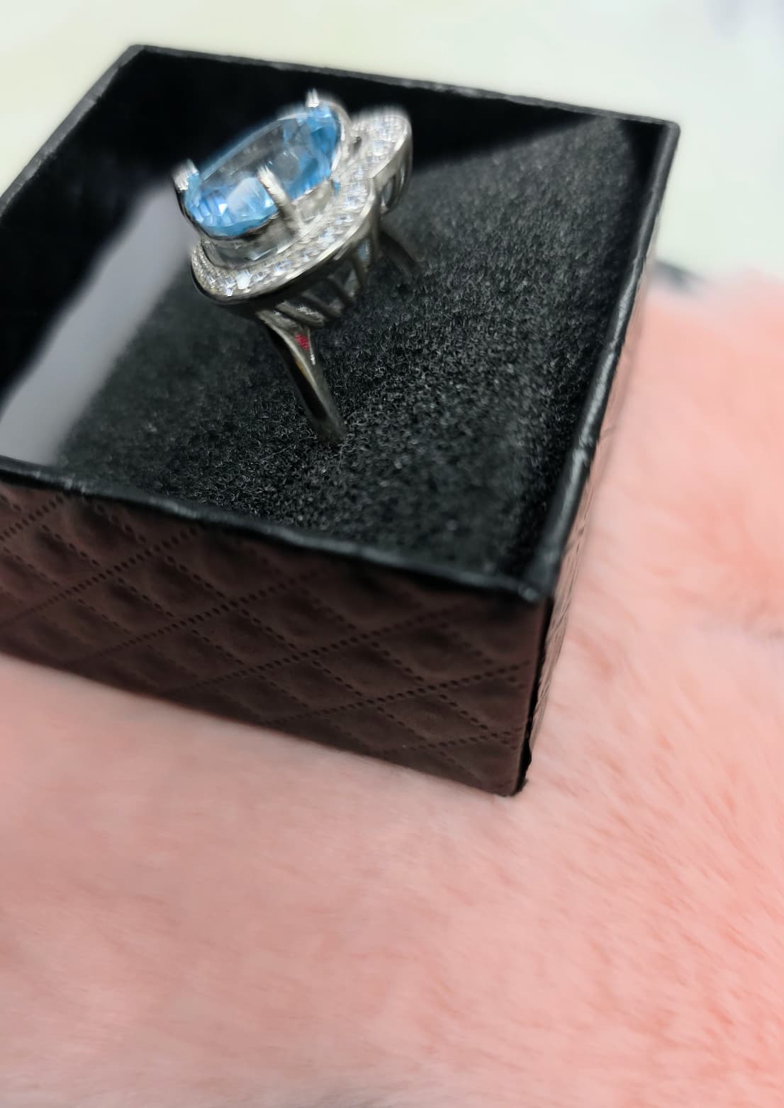 Natural Heart-Shaped Swiss Topaz Halo Adjustable Ring — Sterling Silver | Kumara Shines