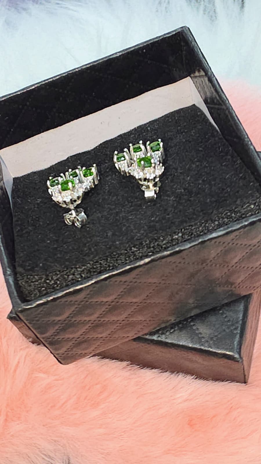 Natural Diopside Chandelier Drop Earrings – Sterling Silver | Kumara Shines