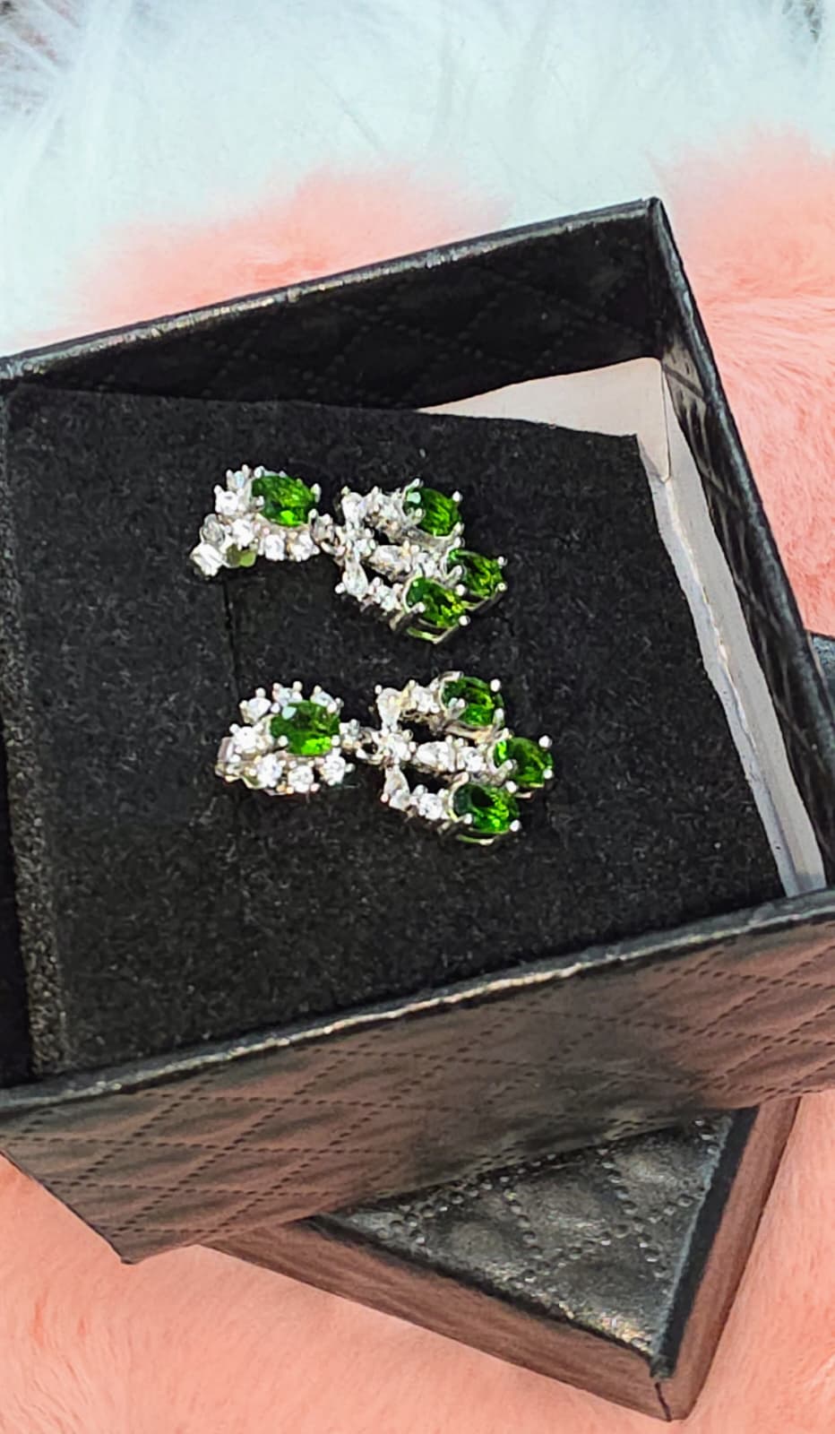 Natural Diopside Chandelier Drop Earrings – Sterling Silver | Kumara Shines