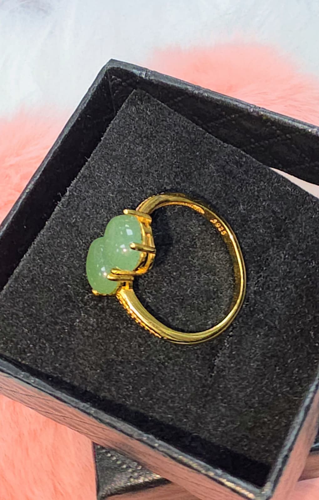 Natural Green Aventurine Twin Oval Adjustable Ring – Gold-Plated Sterling Silver | Kumara Shines