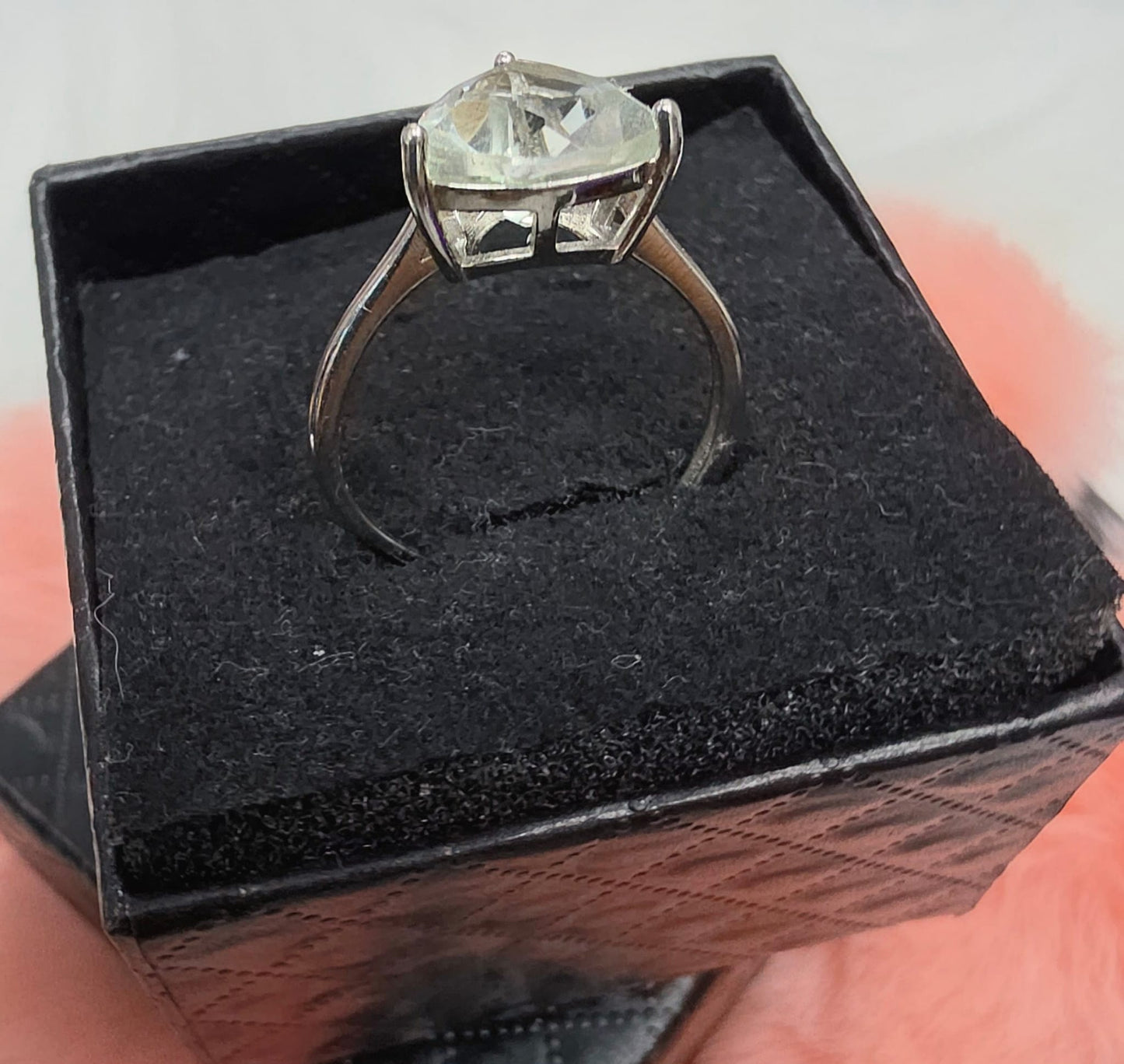 Natural Green Quartz Trillion-Cut Solitaire Ring — 925 Sterling Silver | Kumara Shines