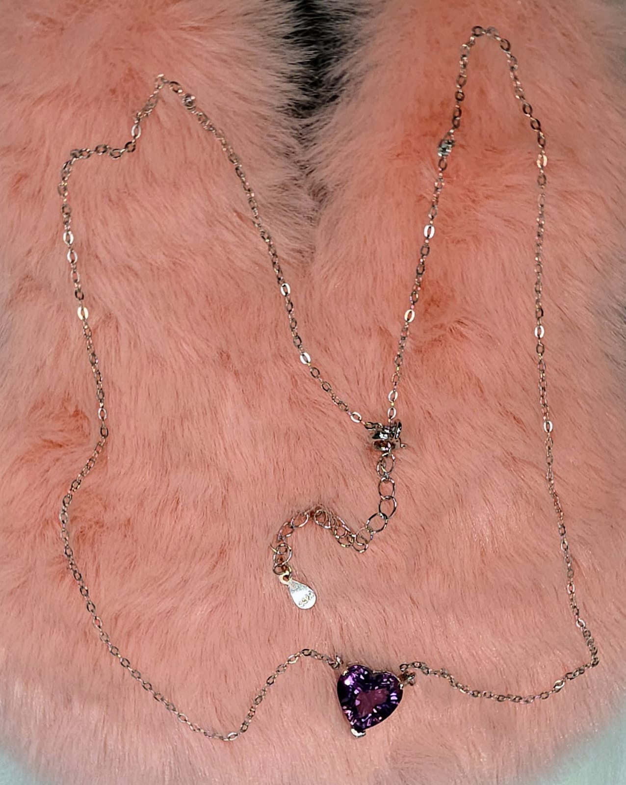 Natural Heart-Shaped Amethyst Necklace — Sterling Silver | Kumara Shines