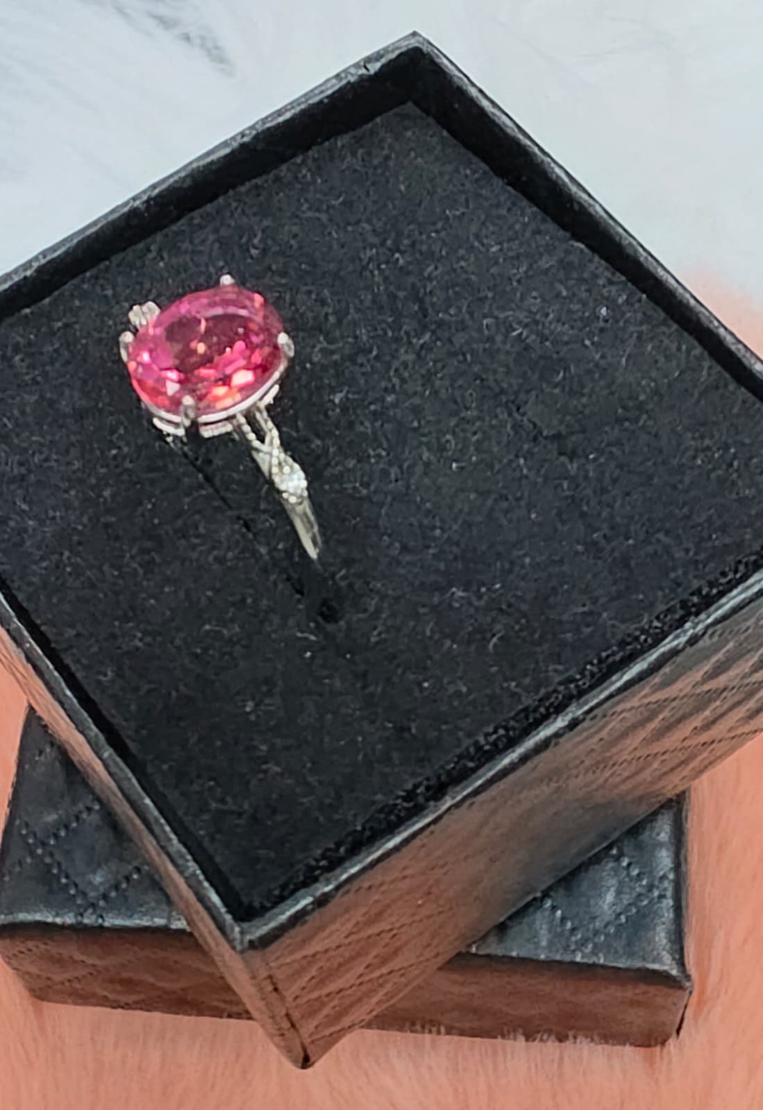 Natural Pink Topaz Solitaire Ring — Sterling Silver | Kumara Shines