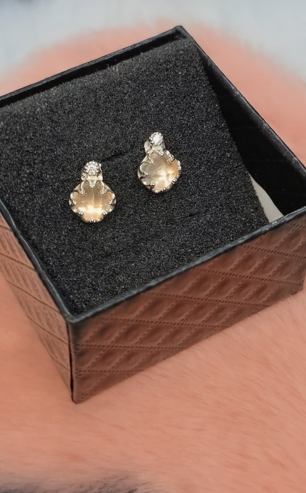 Natural Rose Quartz Stud Earrings — Sterling Silver | Kumara Shines