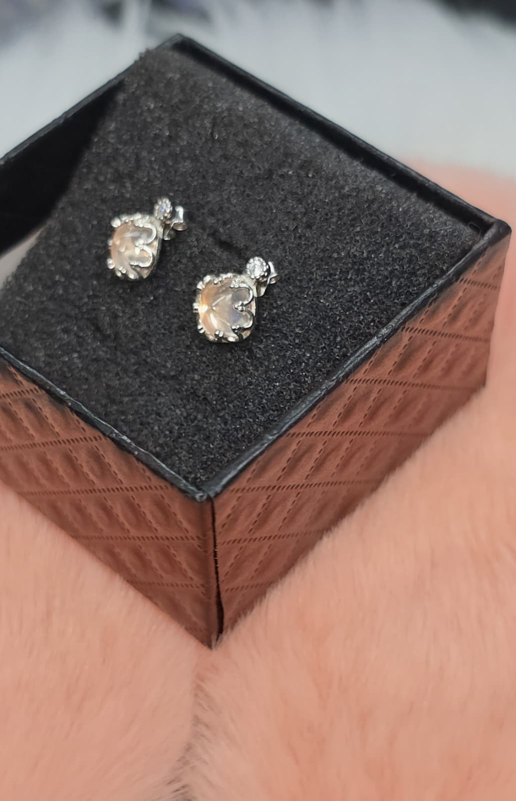 Natural Rose Quartz Stud Earrings — Sterling Silver | Kumara Shines