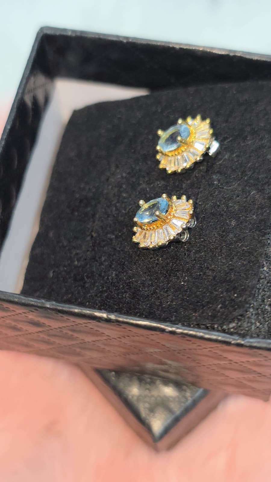 Natural Aquamarine Halo Stud Earrings – Gold-Plated Sterling Silver | Kumara Shines