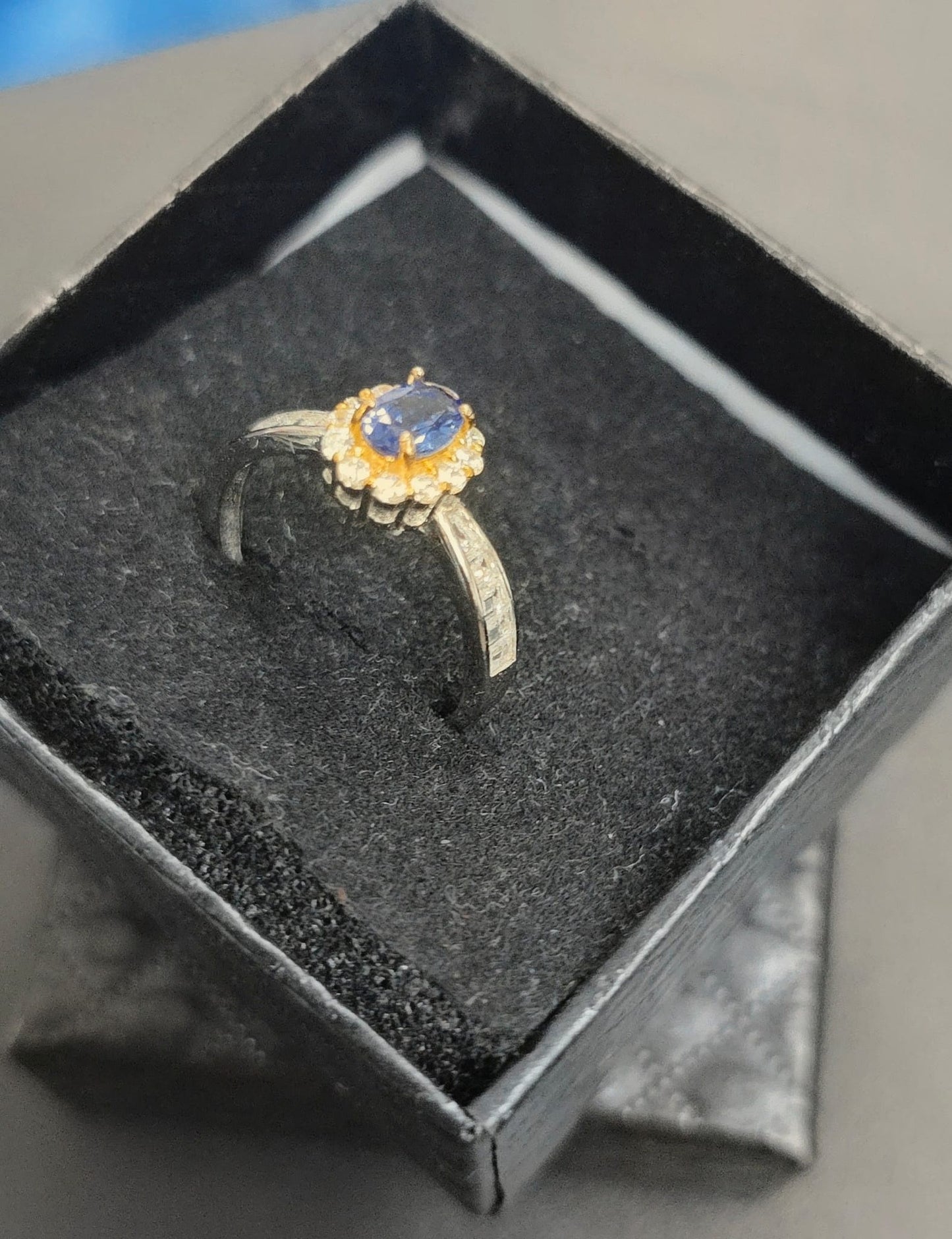 Natural Tanzanite Oval Cut Adjustable Ring — Sterling Silver | Kumara Shines