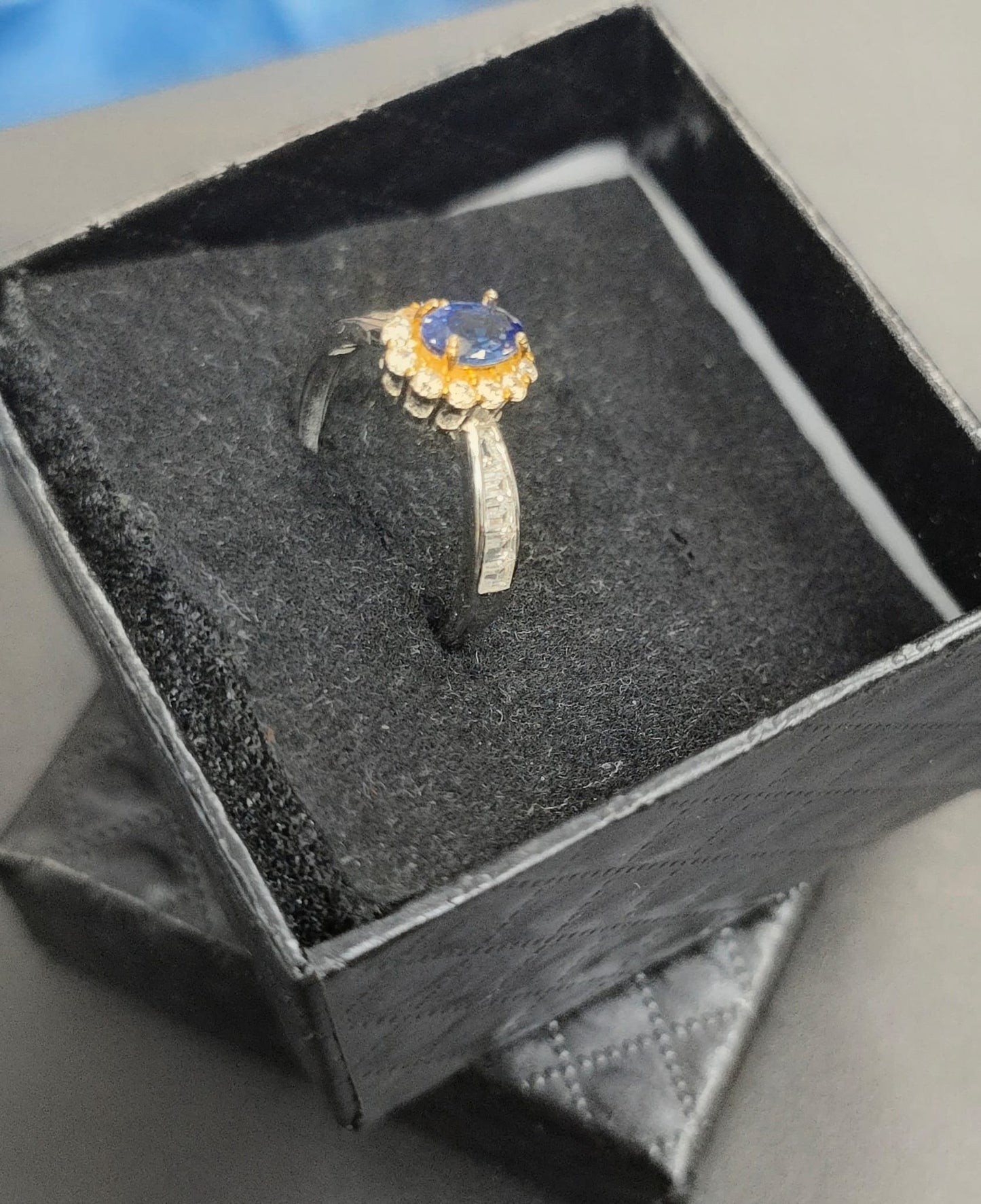 Natural Tanzanite Oval Cut Adjustable Ring — Sterling Silver | Kumara Shines