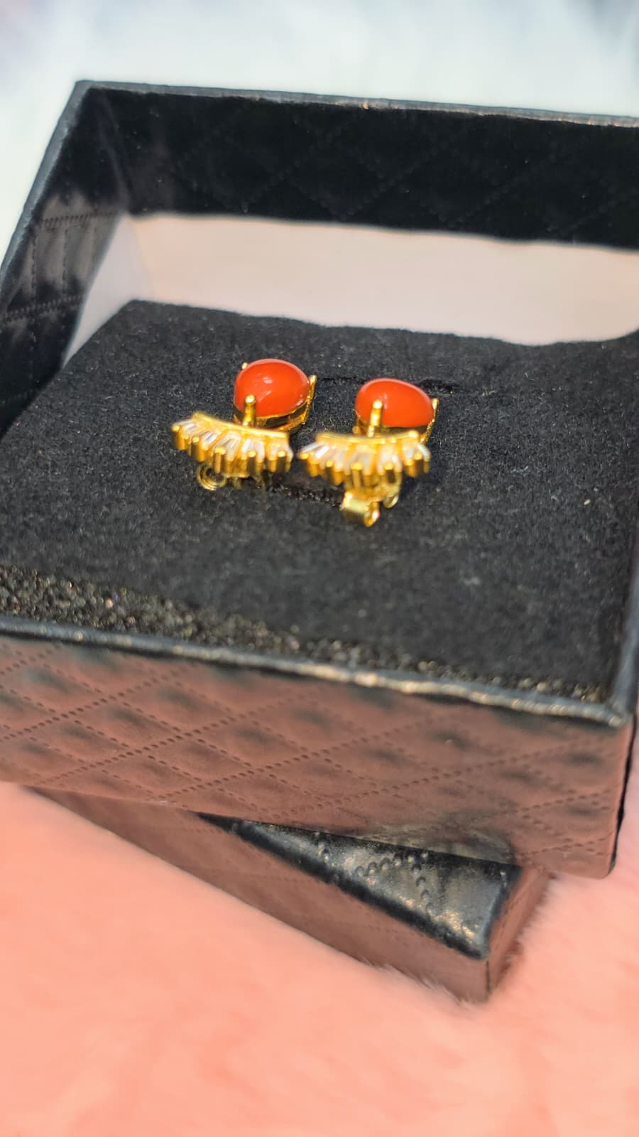 Natural Coral Teardrop Drop Earrings — Sterling Silver | Kumara Shines