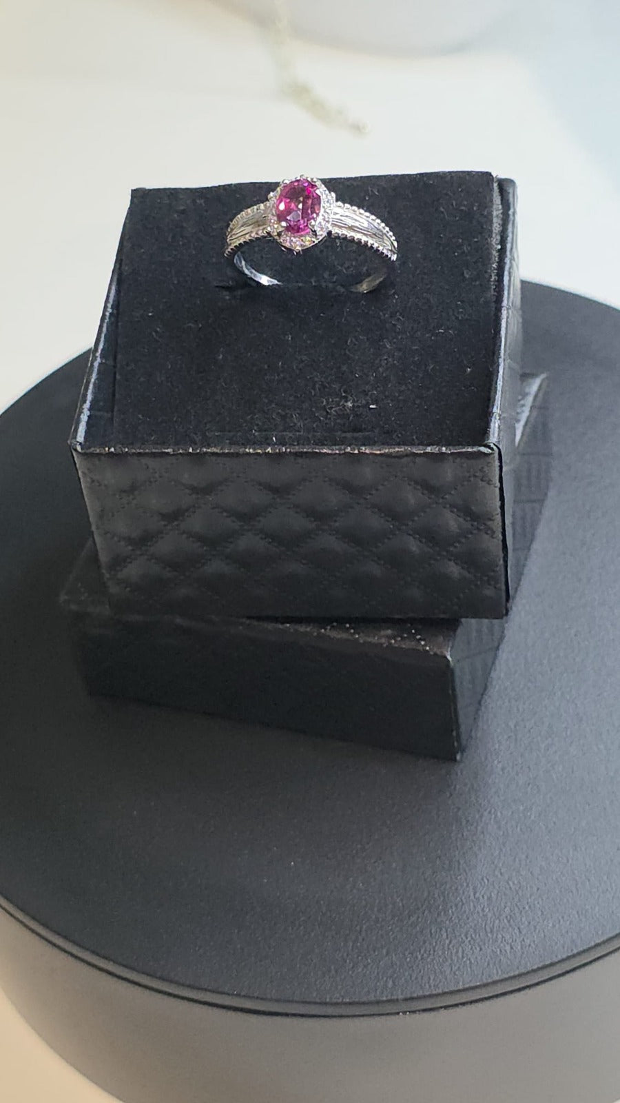 Natural Pink Topaz Thin Band Ring — 925 Sterling Silver | Kumara Shines