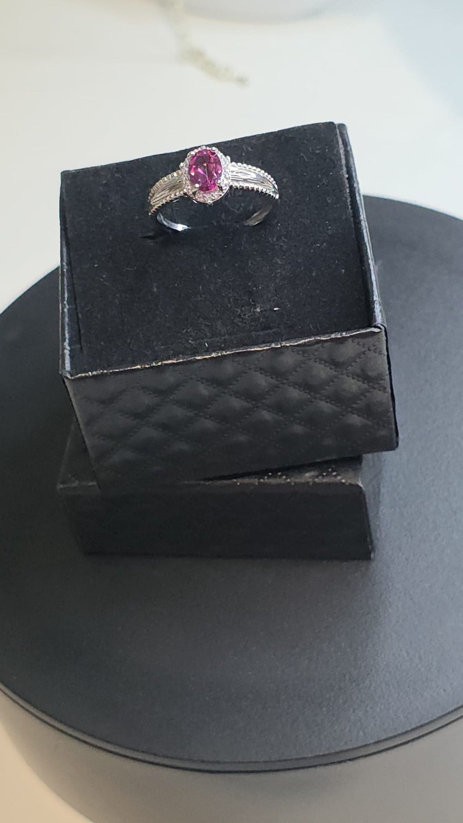 Natural Pink Topaz Thin Band Ring — 925 Sterling Silver | Kumara Shines