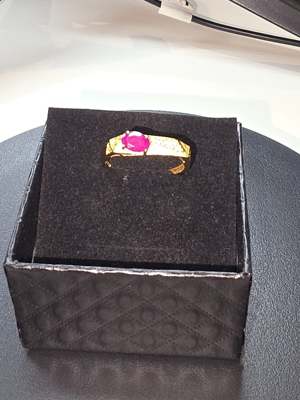 Natural Ruby Ring with Gold-Tone Setting — 925 Sterling Silver | Kumara Shines