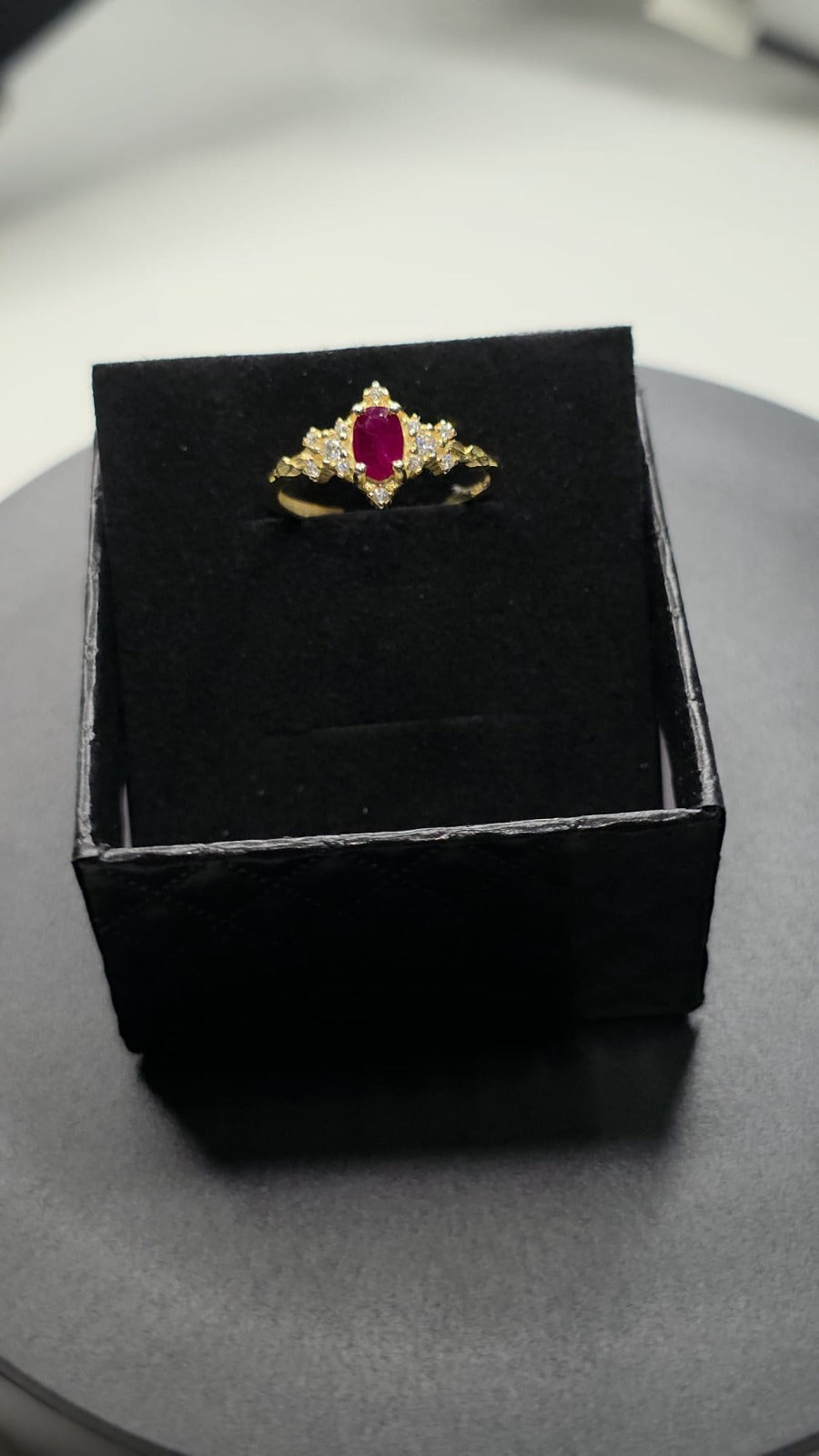 Natural Ruby Ring with Gold-Coated Setting — 925 Sterling Silver | Kumara Shines