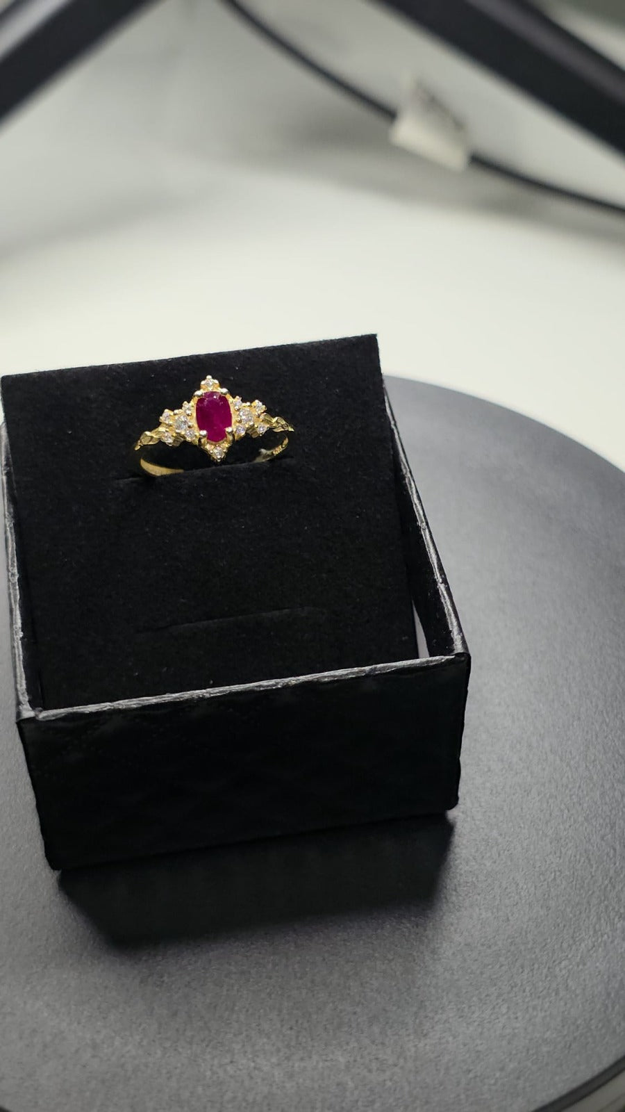 Natural Ruby Ring with Gold-Coated Setting — 925 Sterling Silver | Kumara Shines
