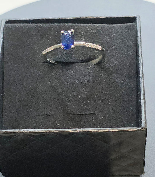 Natural Blue Sapphire Adjustable Ring — 925 Sterling Silver | Kumara Shines