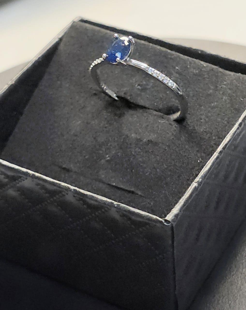 Natural Blue Sapphire Adjustable Ring — 925 Sterling Silver | Kumara Shines