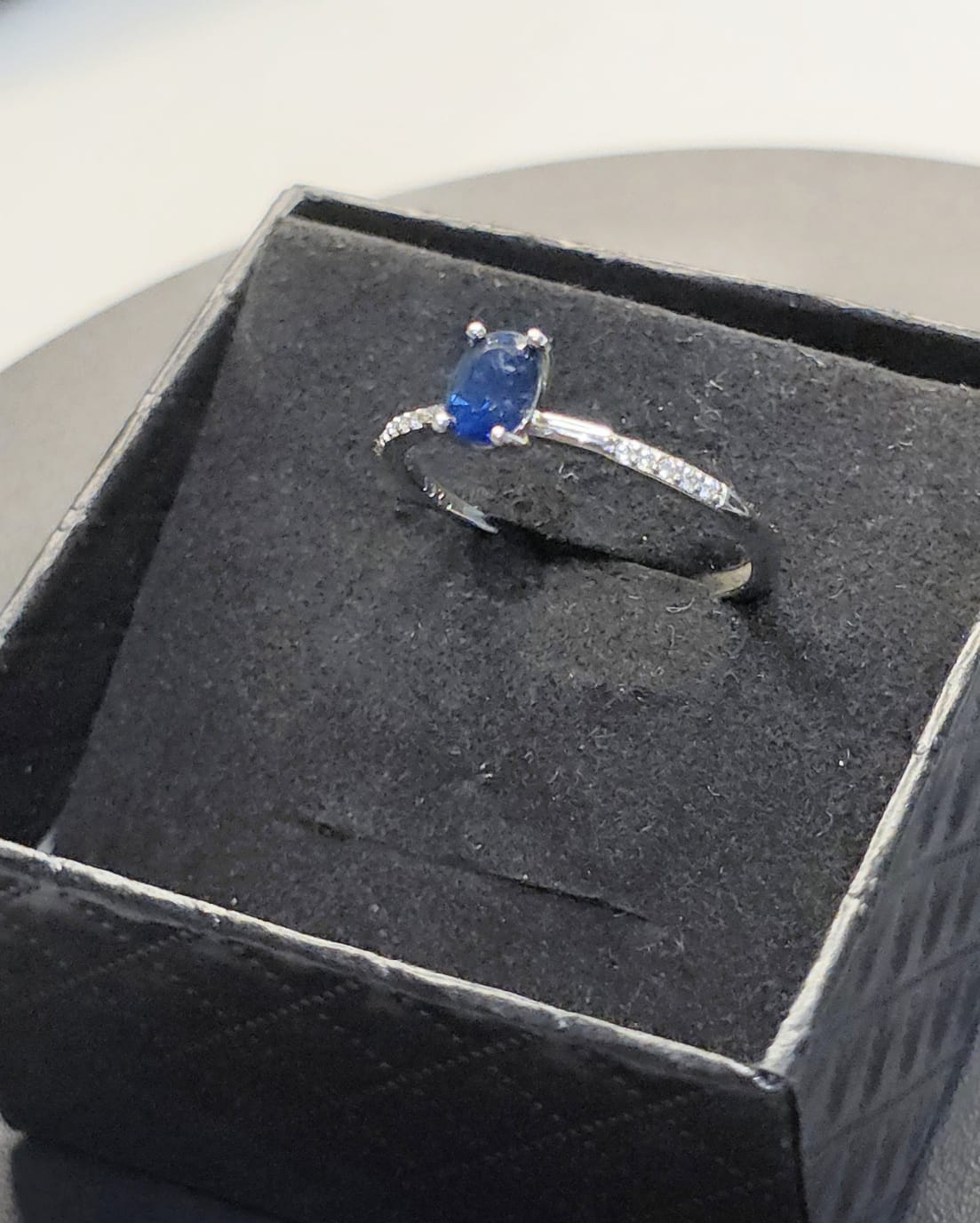 Natural Blue Sapphire Adjustable Ring — 925 Sterling Silver | Kumara Shines