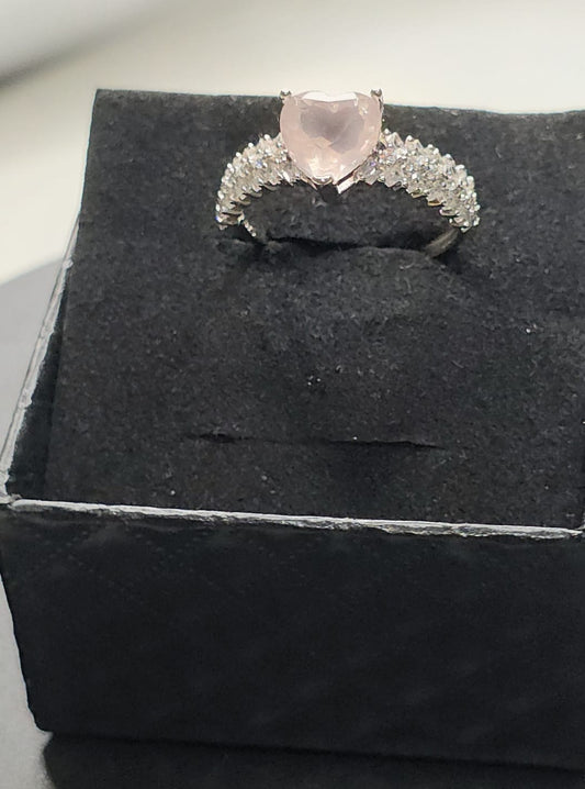 Natural Rose Quartz Adjustable Ring — 925 Sterling Silver | Kumara Shines