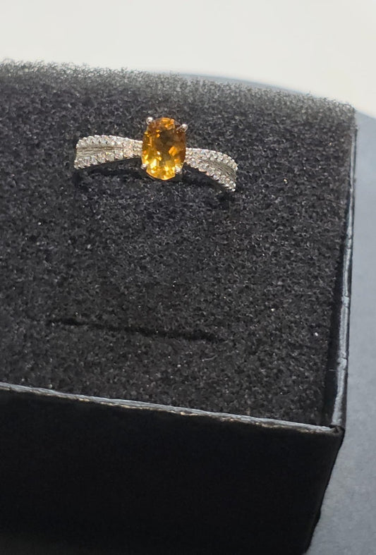 Natural Oval-Cut Citrine Ring — 925 Sterling Silver | Kumara Shines