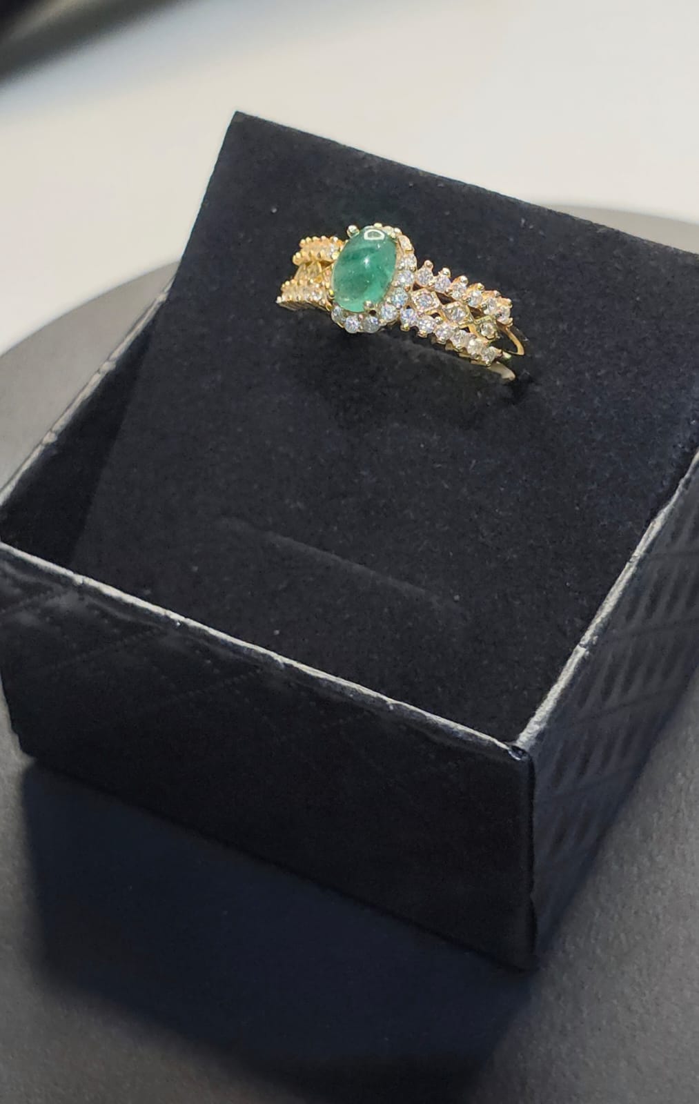 Natural Emerald Adjustable Ring — 925 Sterling Silver | Kumara Shines