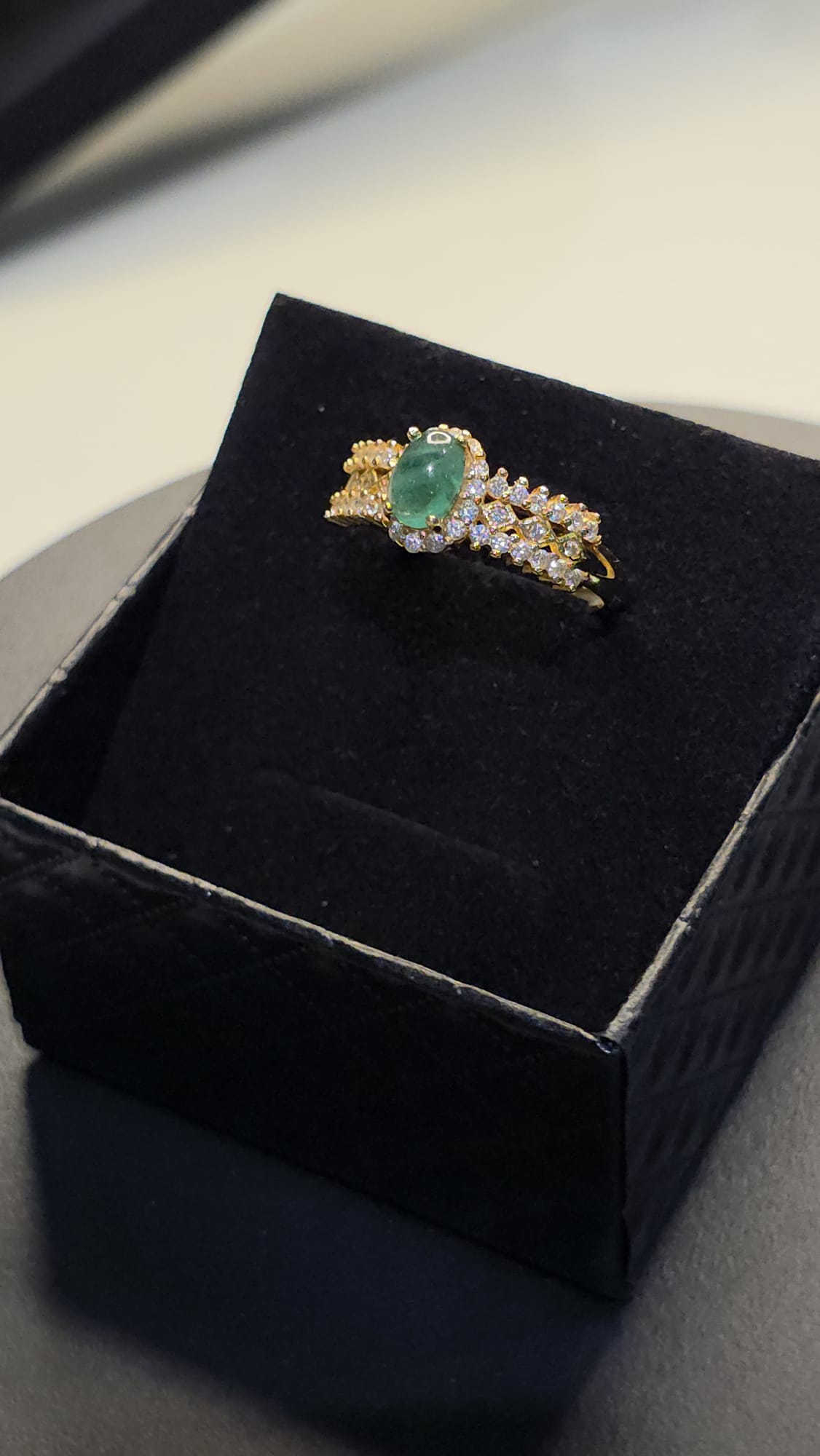 Natural Emerald Adjustable Ring — 925 Sterling Silver | Kumara Shines