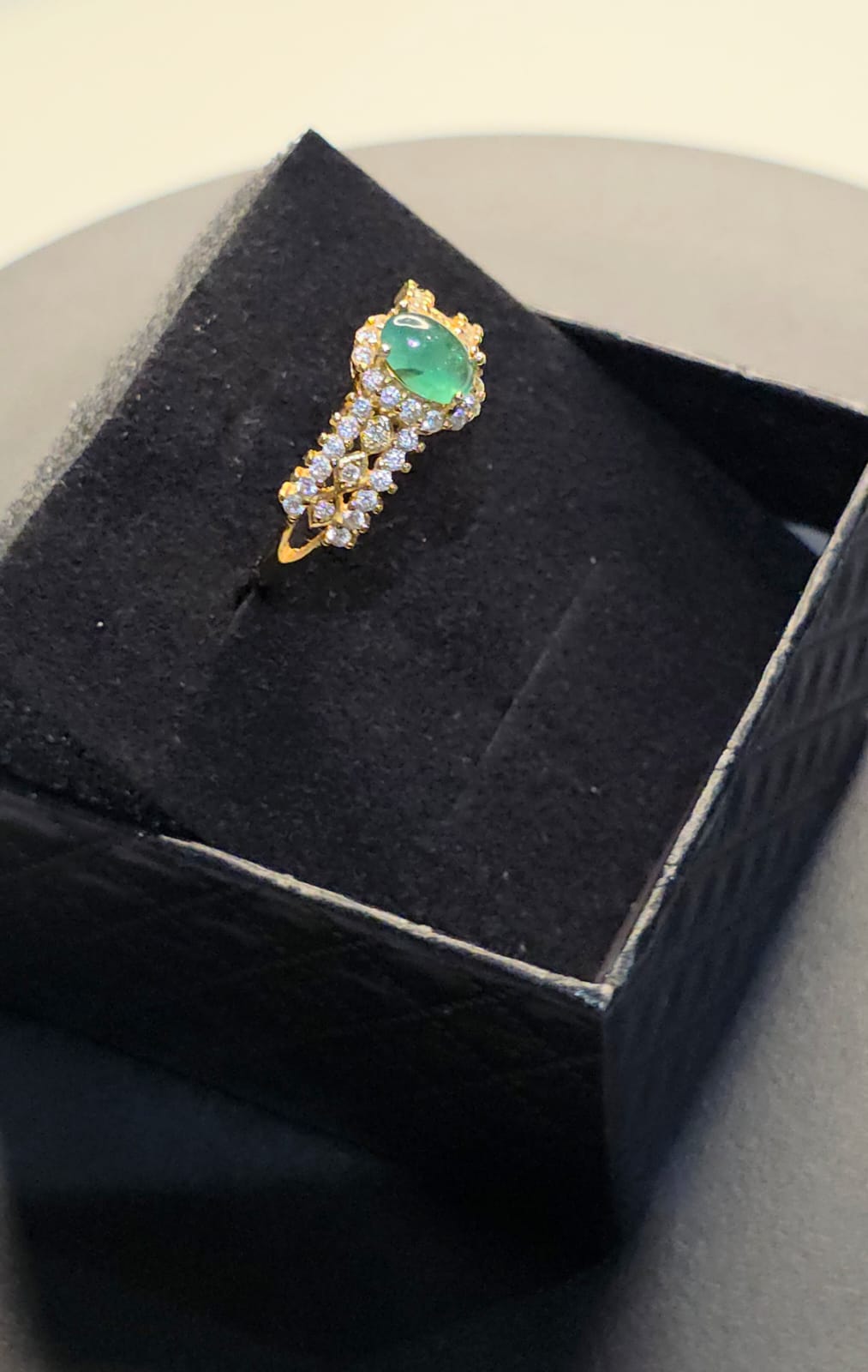 Natural Emerald Adjustable Ring — 925 Sterling Silver | Kumara Shines
