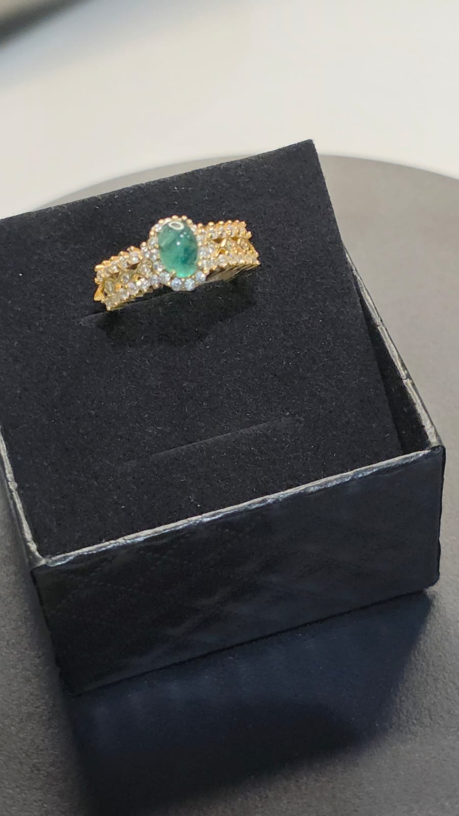 Natural Emerald Adjustable Ring — 925 Sterling Silver | Kumara Shines