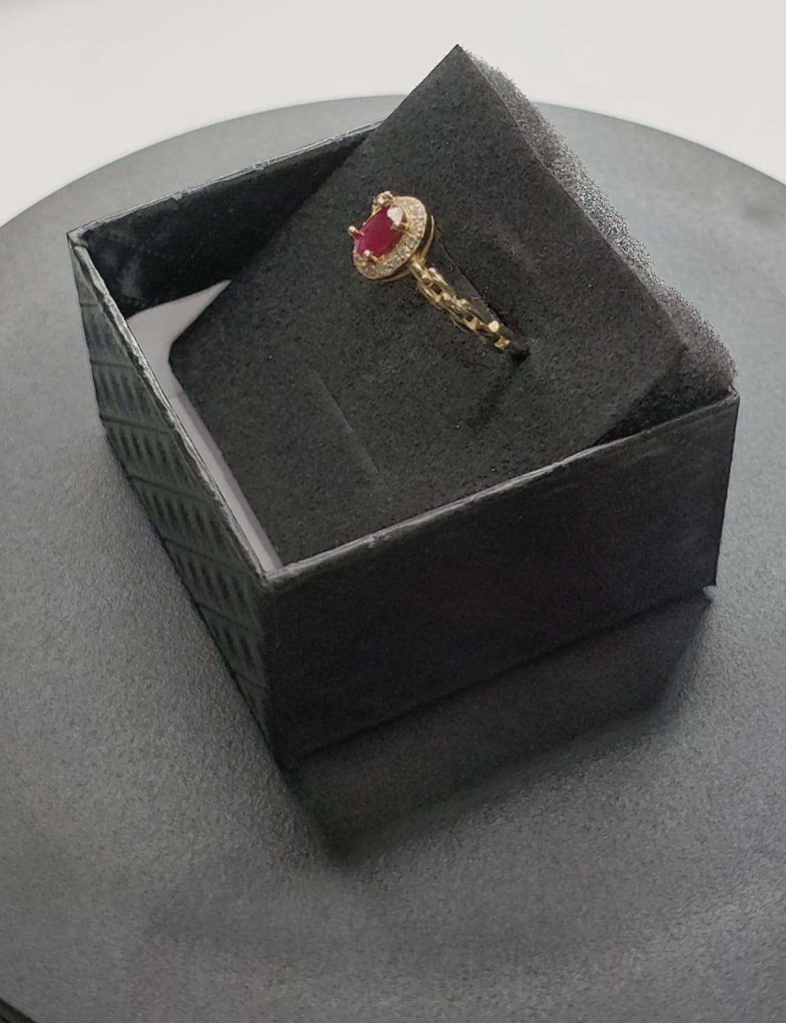 Natural Ruby Ring with Gold-Coated Setting — 925 Sterling Silver | Kumara Shines