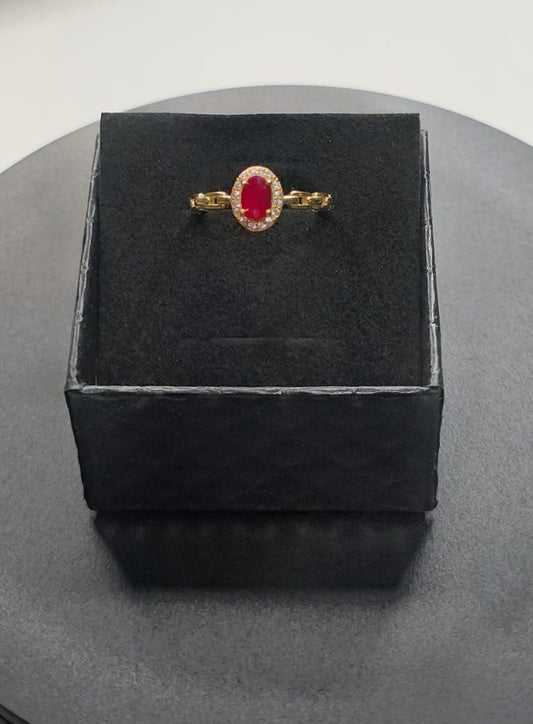 Natural Ruby Ring with Gold-Coated Setting — 925 Sterling Silver | Kumara Shines