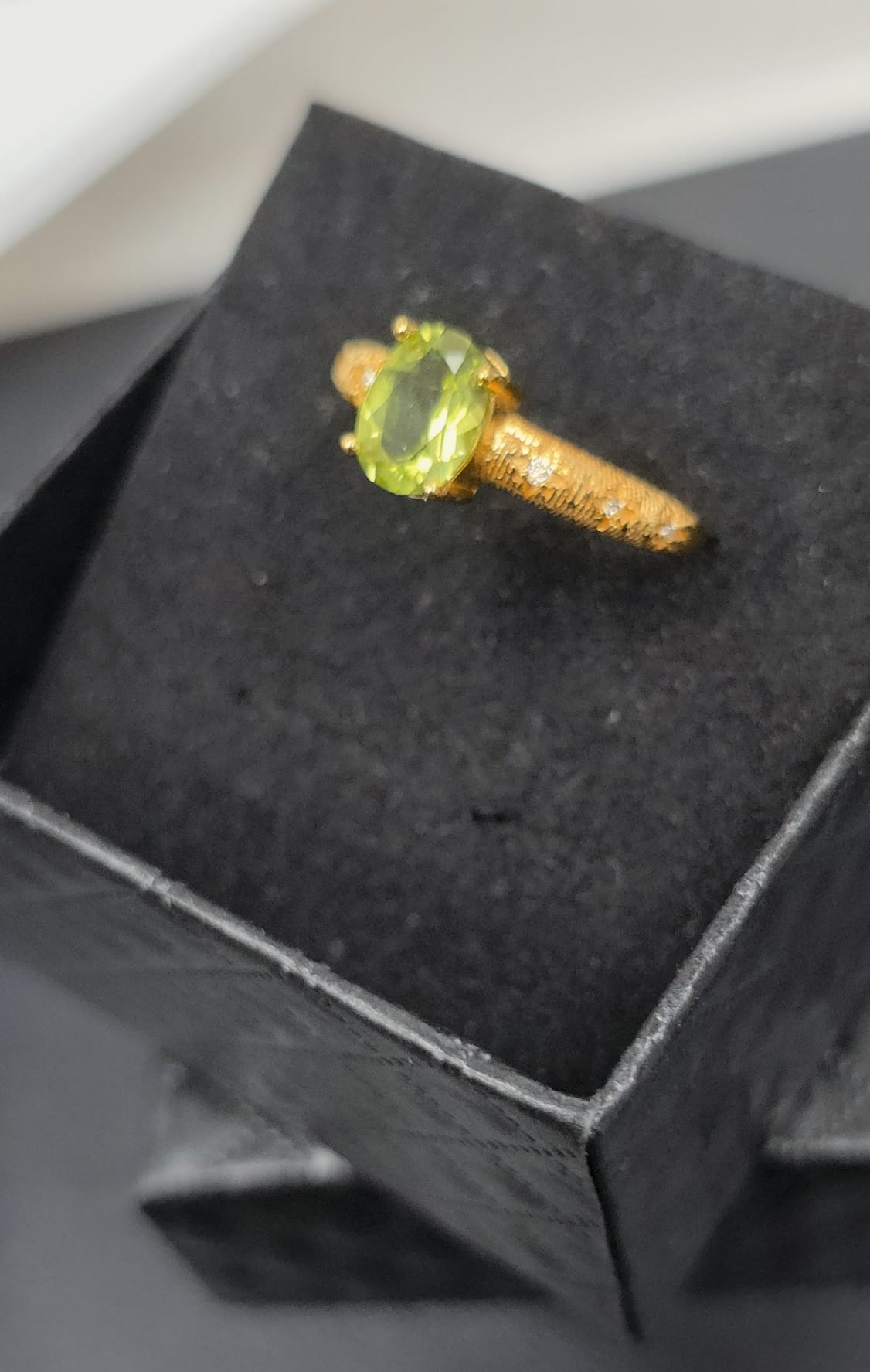 Natural Peridot Adjustable Strong Band Ring — Gold-Coated 925 Sterling Silver | Kumara Shines