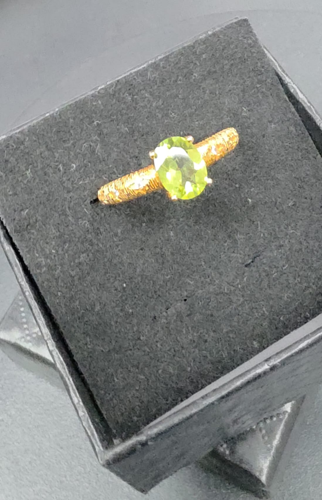 Natural Peridot Adjustable Strong Band Ring — Gold-Coated 925 Sterling Silver | Kumara Shines