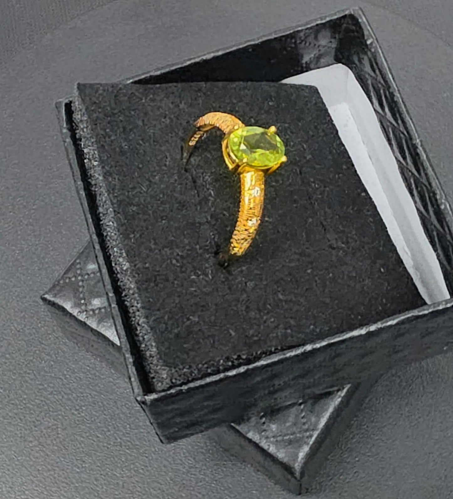 Natural Peridot Adjustable Strong Band Ring — Gold-Coated 925 Sterling Silver | Kumara Shines