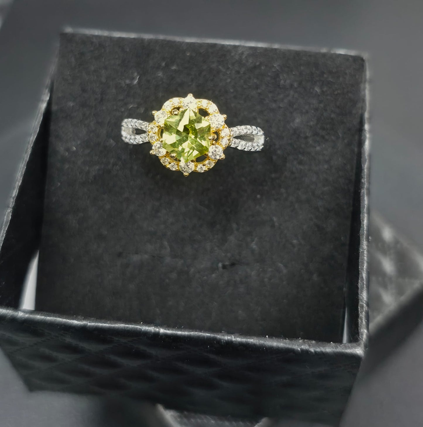 Natural Peridot Adjustable Ring — 925 Sterling Silver | Kumara Shines