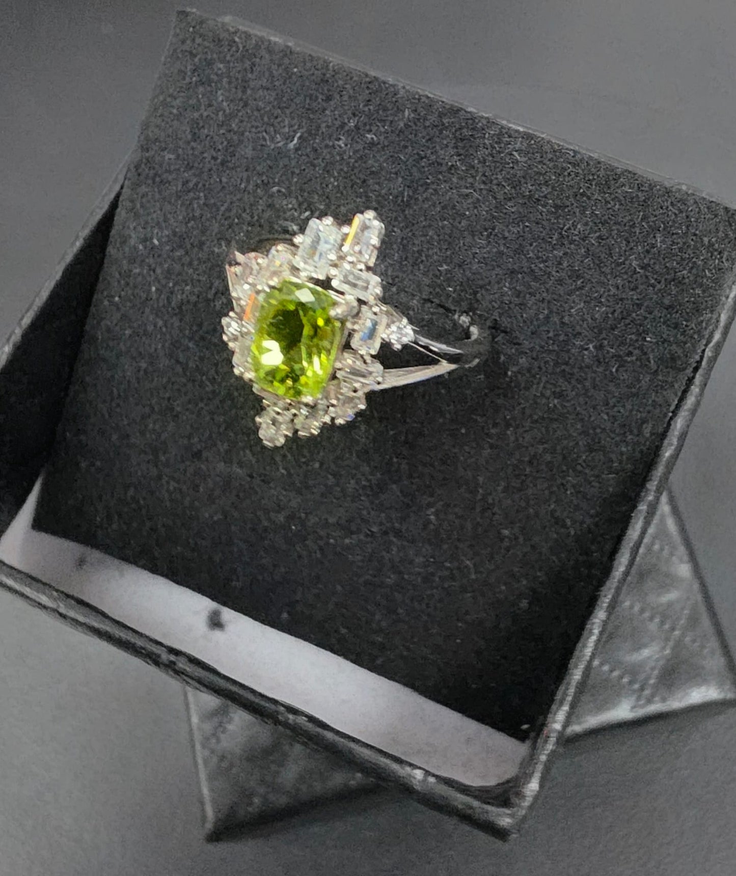 Natural Peridot Adjustable Ring — 925 Sterling Silver | Kumara Shines