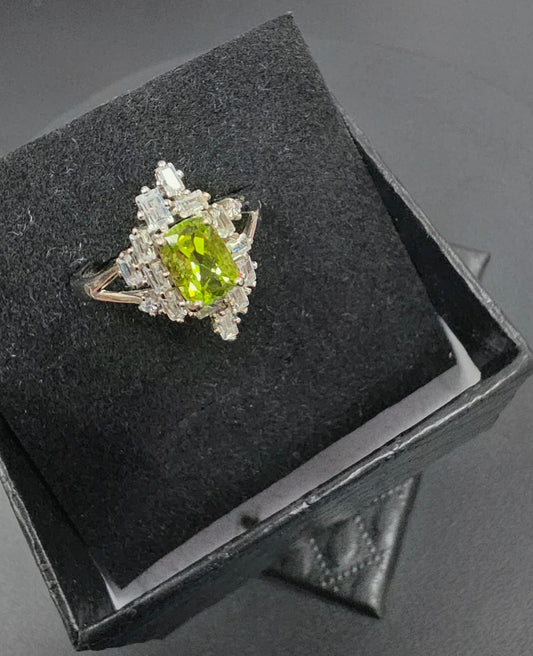 Natural Peridot Adjustable Ring — 925 Sterling Silver | Kumara Shines