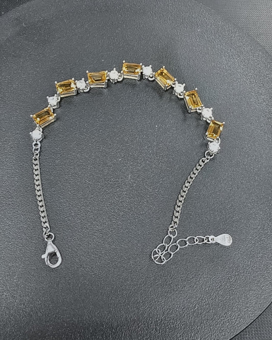 7 Natural Citrine Bracelet — 925 Sterling Silver (19cm) | Kumara Shines