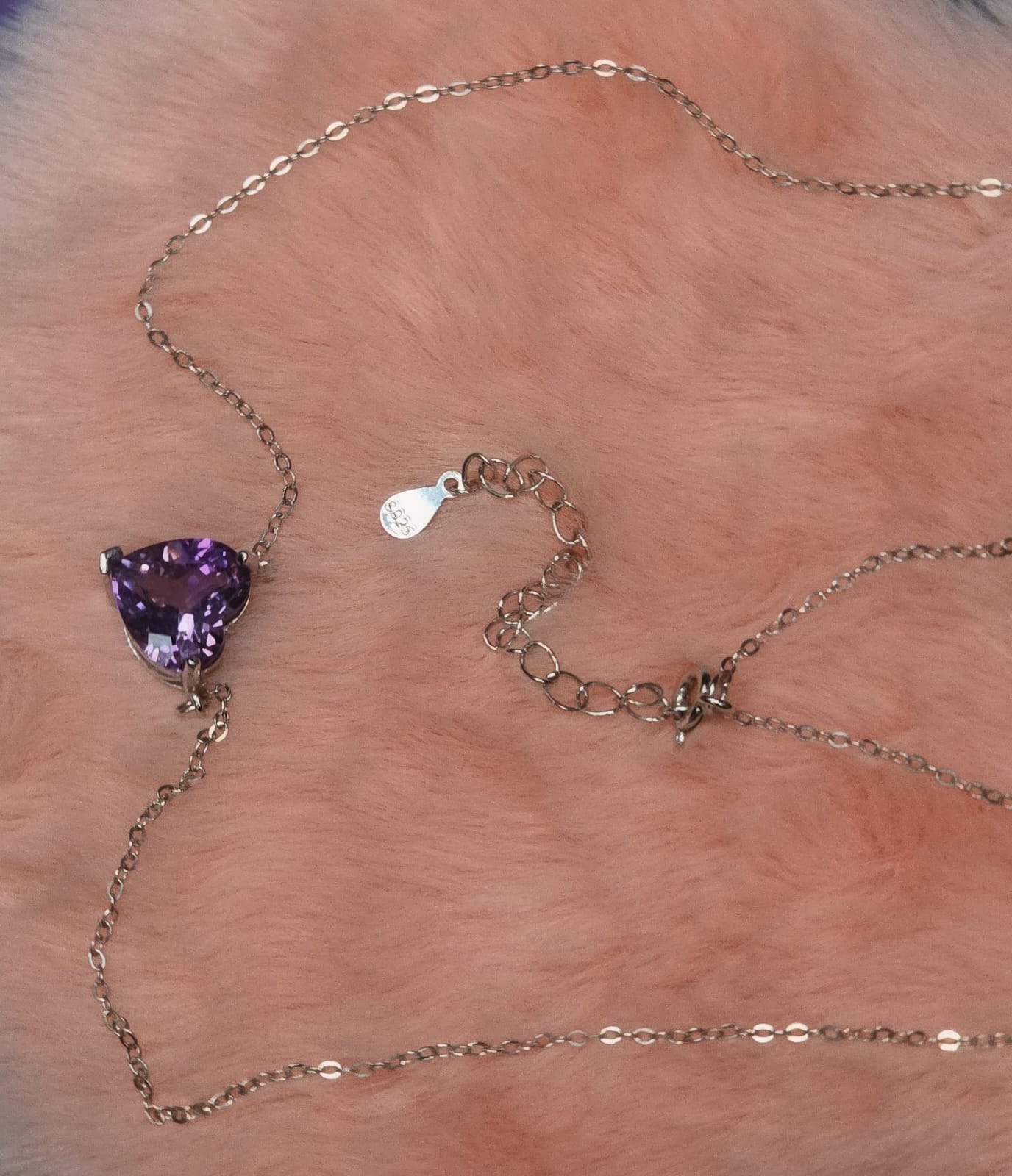 Natural Heart-Shaped Amethyst Necklace — Sterling Silver | Kumara Shines