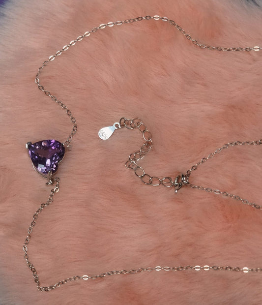 Natural Heart-Shaped Amethyst Necklace — Sterling Silver | Kumara Shines