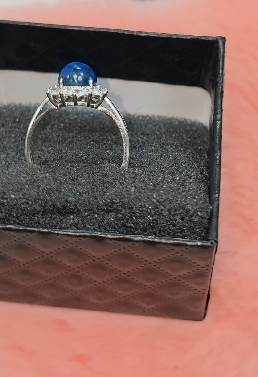 Natural Black Opal Adjustable Ring — Sterling Silver | Kumara Shines