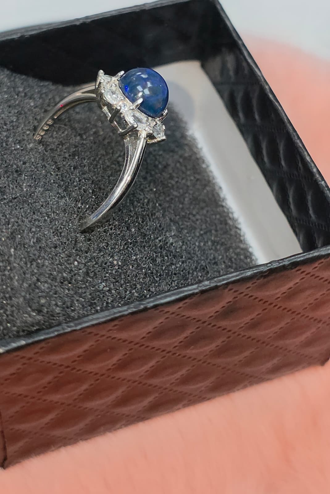 Natural Black Opal Adjustable Ring — Sterling Silver | Kumara Shines