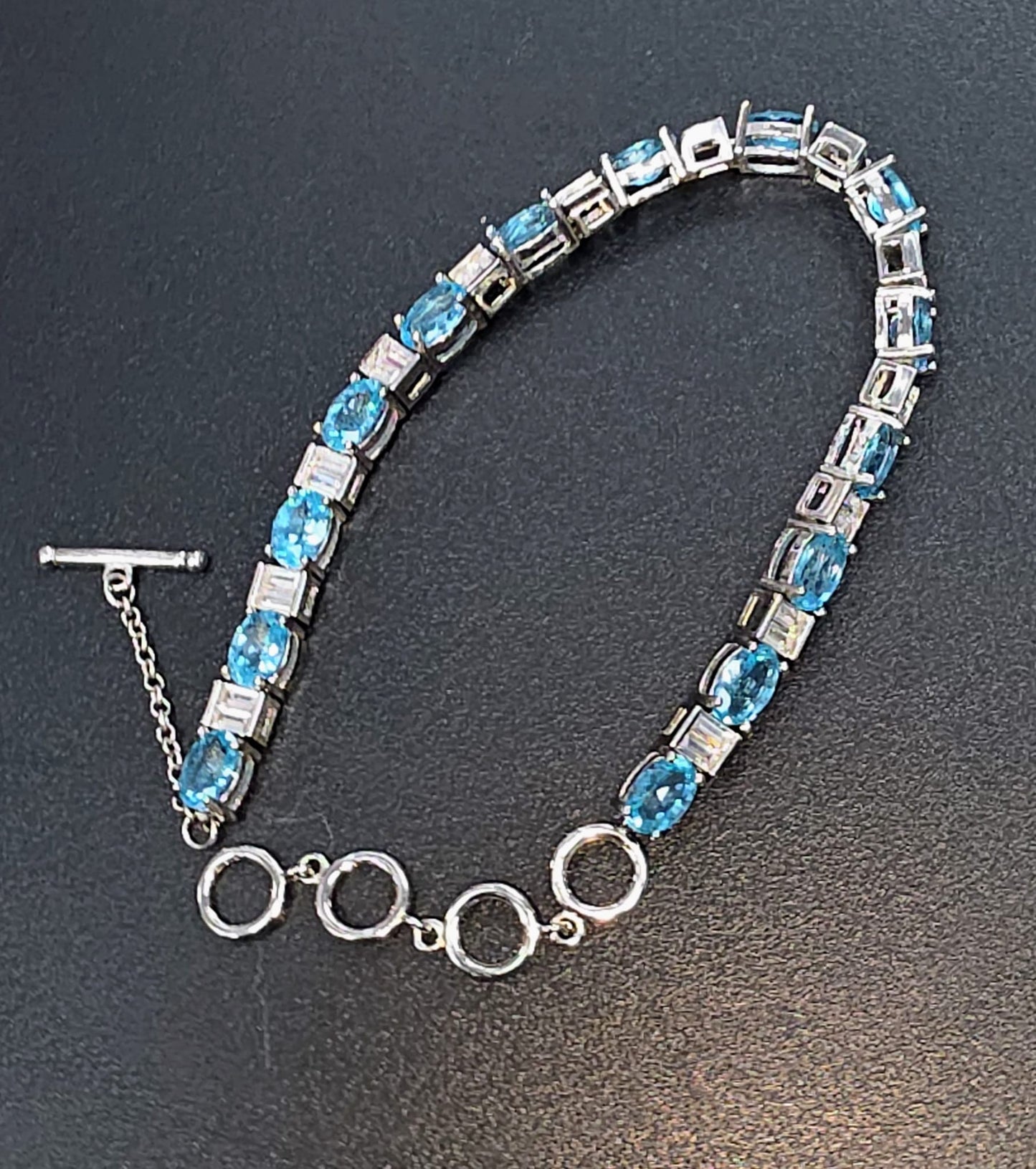 Natural Blue Apatite Tennis Bracelet — Sterling Silver | Kumara Shines