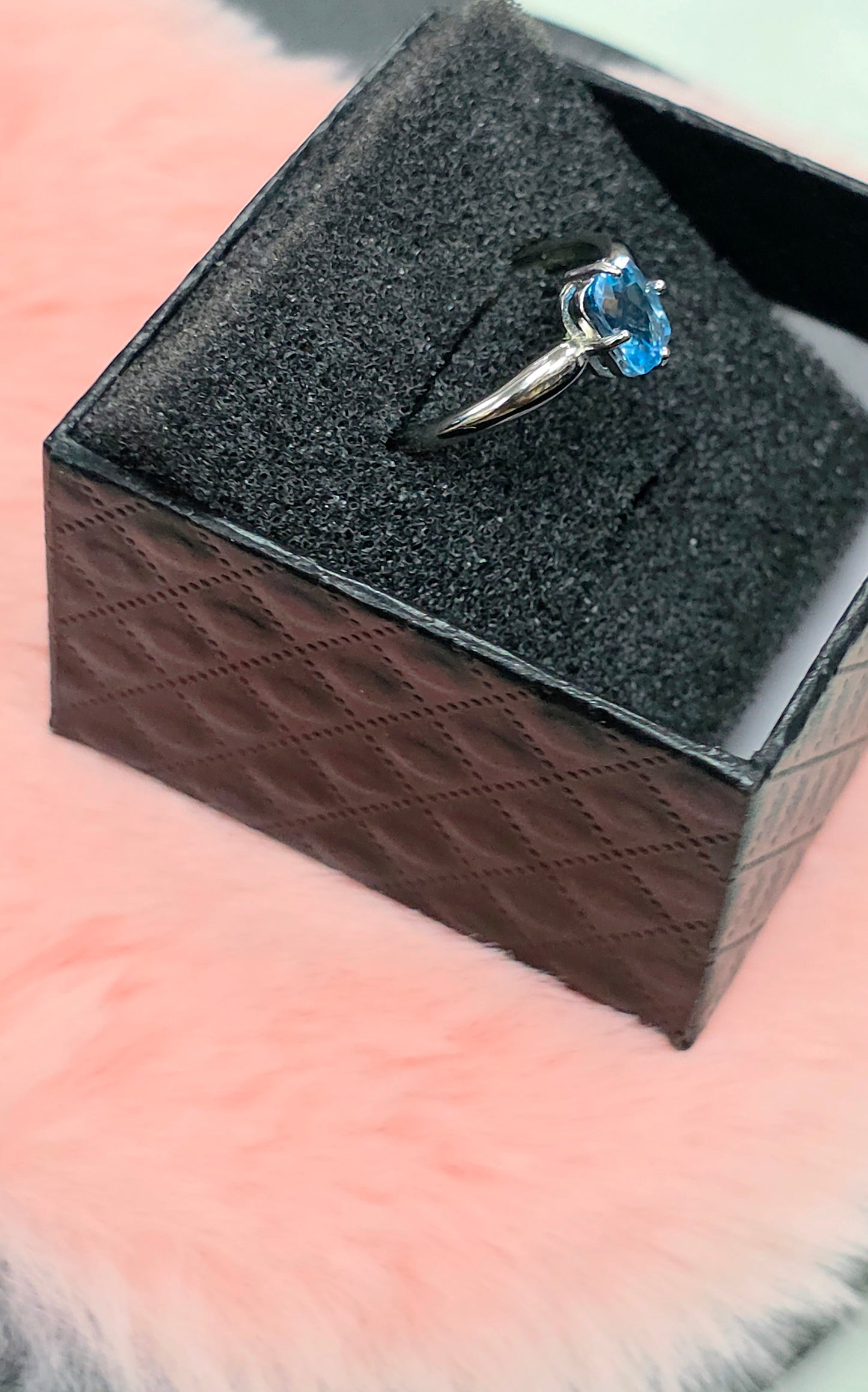 Natural Swiss Topaz Solitaire Adjustable Ring — Sterling Silver | Kumara Shines