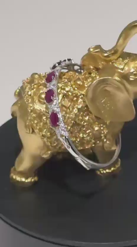 5 Natural Ruby Bangle — Sterling Silver | Kumara Shines